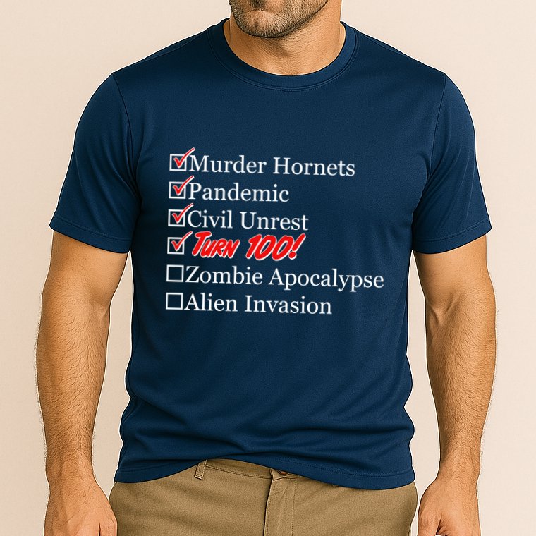 Funny Birthday In Quarantine Checklist 100th Birthday Performance Shirt