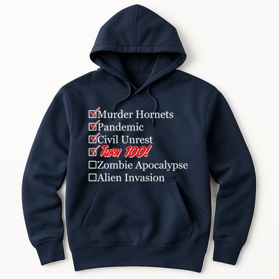 Funny Birthday In Quarantine Checklist 100th Birthday Hoodie