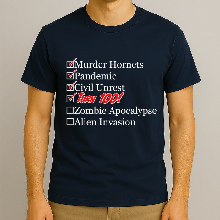 Funny Birthday In Quarantine Checklist 100th Birthday T-Shirt