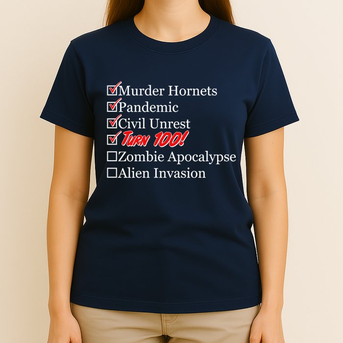 Funny Birthday In Quarantine Checklist 100th Birthday T-Shirt