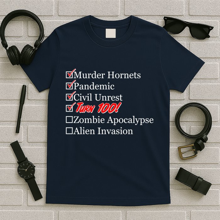 Funny Birthday In Quarantine Checklist 100th Birthday T-Shirt