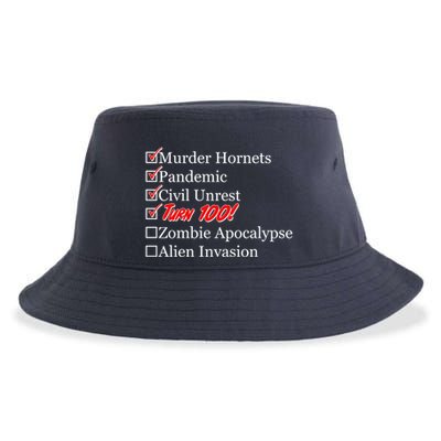 Funny Birthday In Quarantine Checklist 100th Birthday Sustainable Bucket Hat