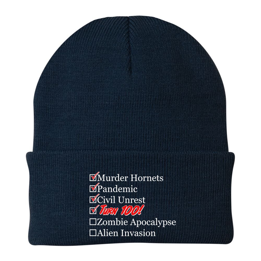 Funny Birthday In Quarantine Checklist 100th Birthday Beanie