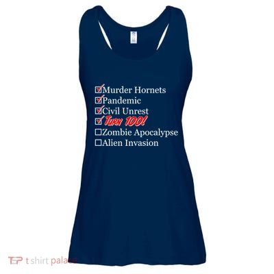 Funny Birthday In Quarantine Checklist 100th Birthday Ladies Essential Flowy Tank