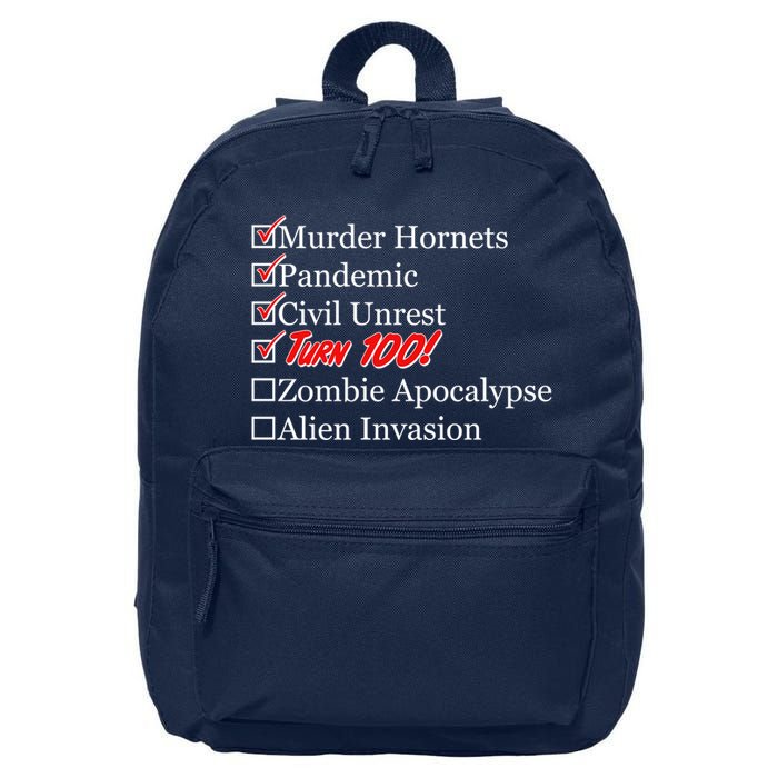 Funny Birthday In Quarantine Checklist 100th Birthday 16 in Basic Backpack