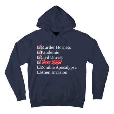 Funny Birthday In Quarantine Checklist 100th Birthday Tall Hoodie