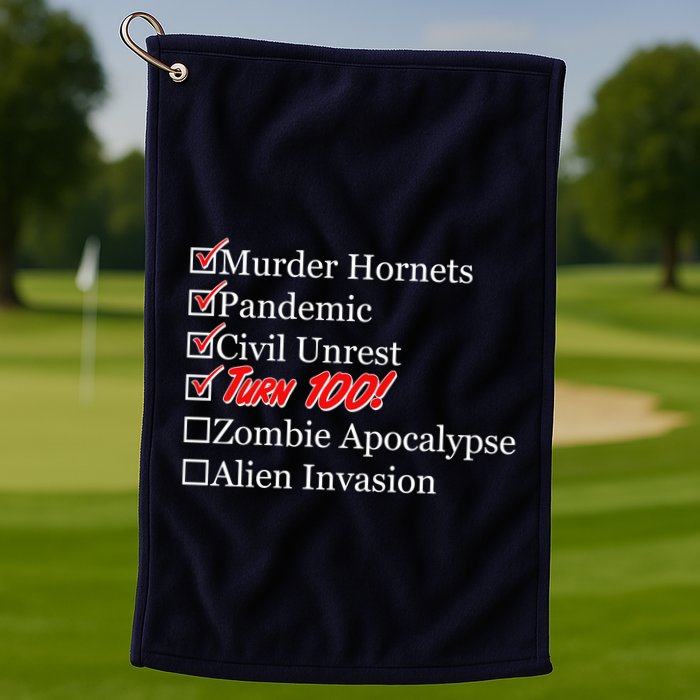 Funny Birthday In Quarantine Checklist 100th Birthday Golf Towel