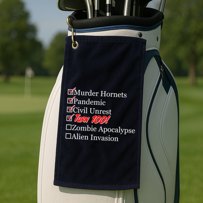 Funny Birthday In Quarantine Checklist 100th Birthday Golf Towel