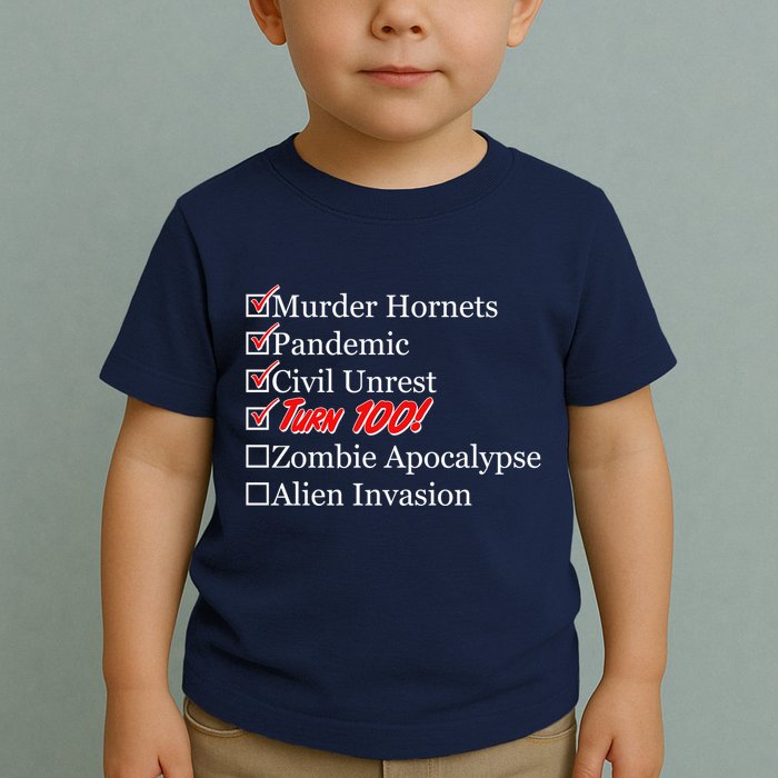 Funny Birthday In Quarantine Checklist 100th Birthday Toddler T-Shirt