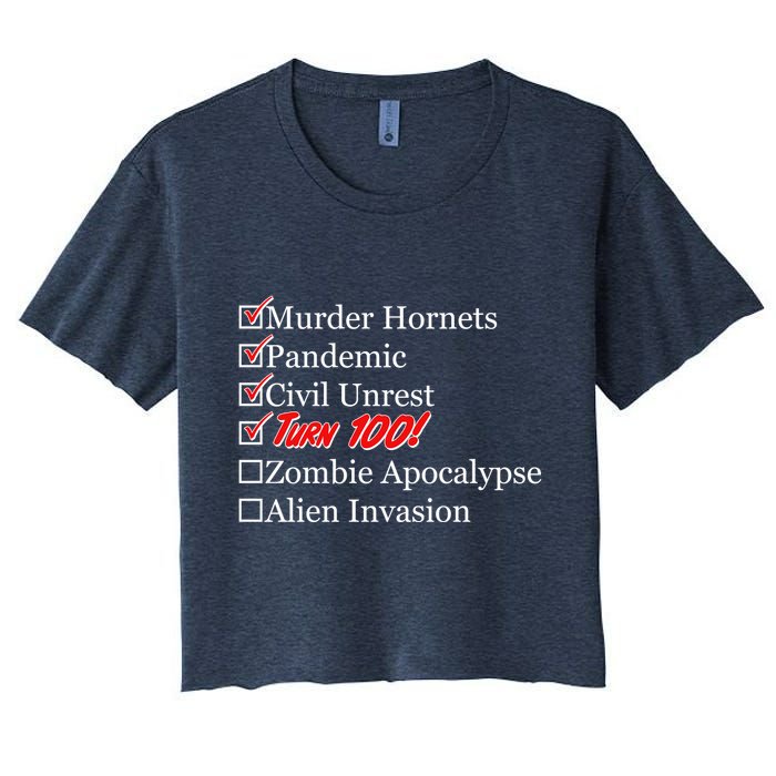 Funny Birthday In Quarantine Checklist 100th Birthday Crop Top