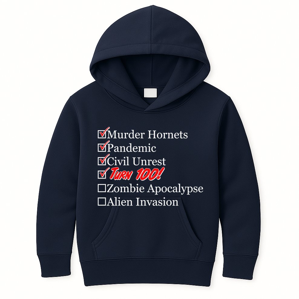Funny Birthday In Quarantine Checklist 100th Birthday Kids Hoodie