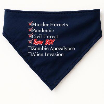 Funny Birthday In Quarantine Checklist 30th Birthday USA-Made Doggie Bandana