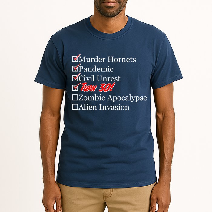 Funny Birthday In Quarantine Checklist 30th Birthday Tall T-Shirt