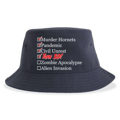 Funny Birthday In Quarantine Checklist 30th Birthday Sustainable Bucket Hat