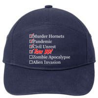Funny Birthday In Quarantine Checklist 30th Birthday 7-Panel Snapback Hat