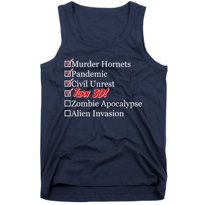 Funny Birthday In Quarantine Checklist 30th Birthday Tank Top