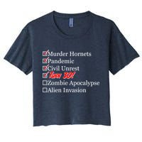 Funny Birthday In Quarantine Checklist 30th Birthday Women's Crop Top Tee