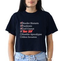 Funny Birthday In Quarantine Checklist 30th Birthday Women's Crop Top Tee