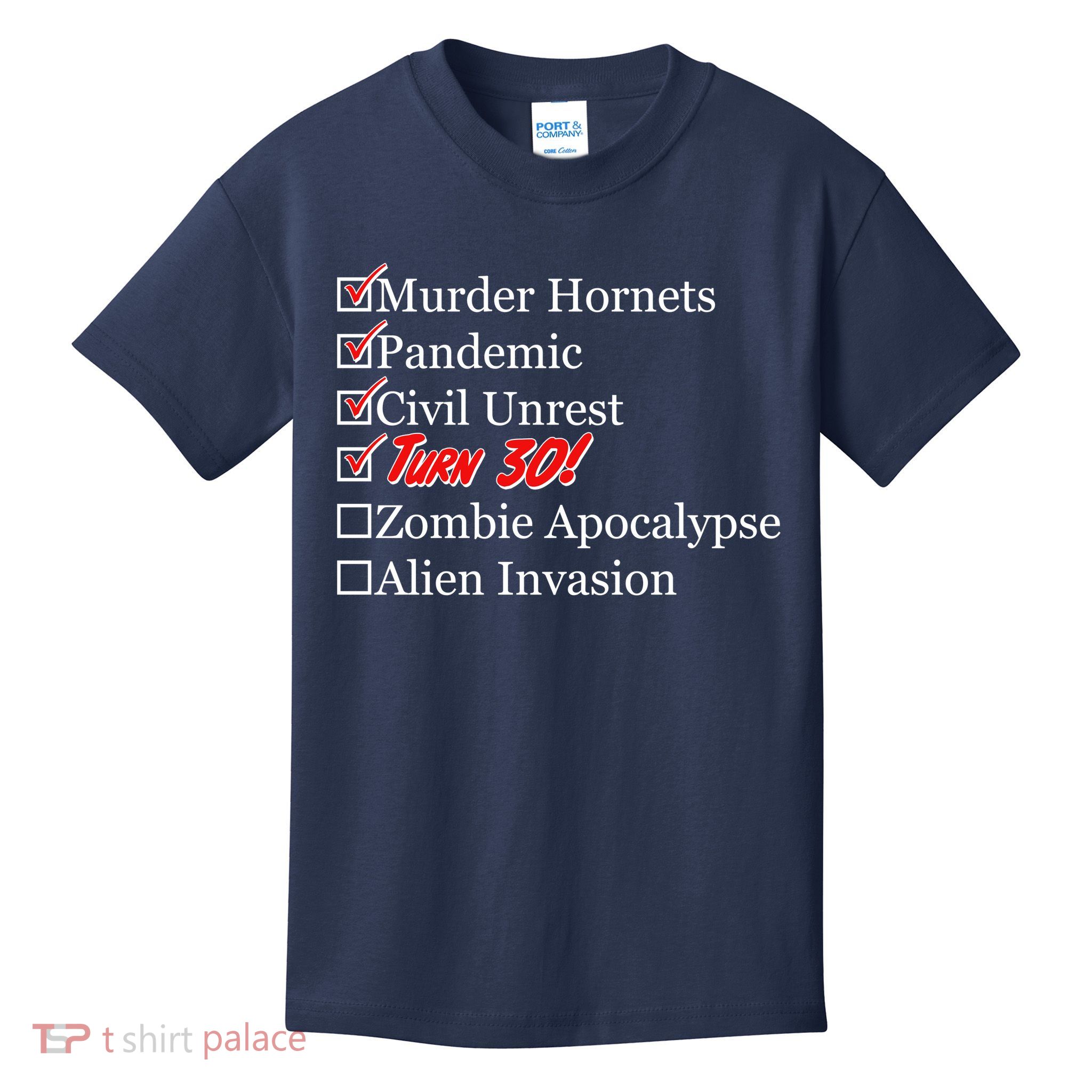 Funny Birthday In Quarantine Checklist 30th Birthday Kids T-Shirt