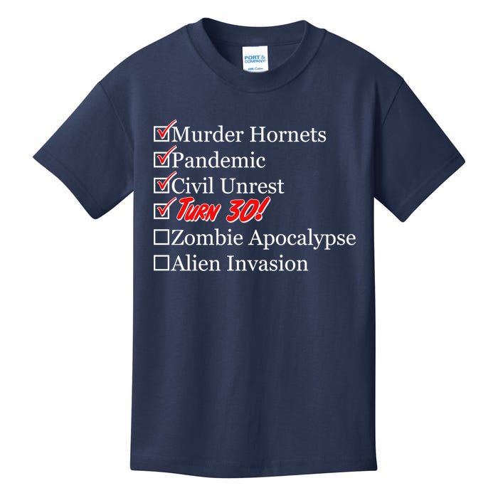 Funny Birthday In Quarantine Checklist 30th Birthday Kids T-Shirt