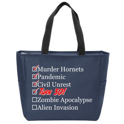 Funny Birthday In Quarantine Checklist 30th Birthday Zip Tote Bag