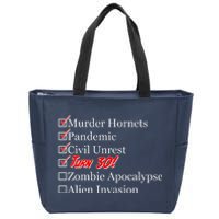 Funny Birthday In Quarantine Checklist 30th Birthday Zip Tote Bag