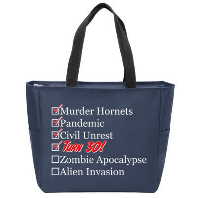 Funny Birthday In Quarantine Checklist 30th Birthday Zip Tote Bag