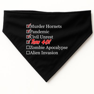 Funny Birthday in Quarantine Checklist 40th Birthday USA-Made Doggie Bandana