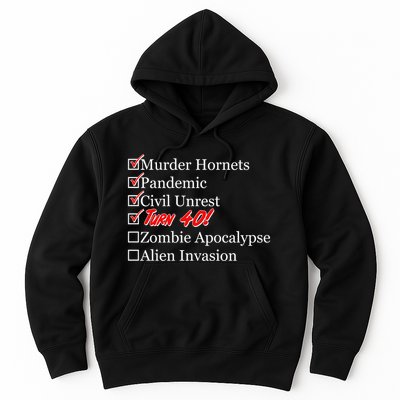 Funny Birthday in Quarantine Checklist 40th Birthday Hoodie