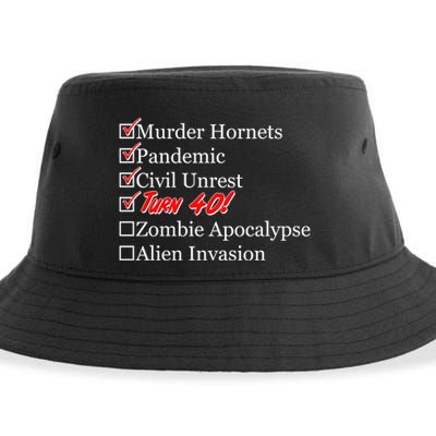 Funny Birthday in Quarantine Checklist 40th Birthday Sustainable Bucket Hat