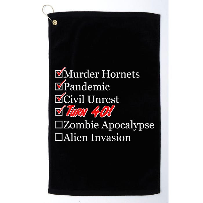 Funny Birthday in Quarantine Checklist 40th Birthday Golf Towel