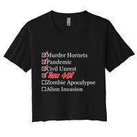 Funny Birthday in Quarantine Checklist 40th Birthday Women's Crop Top Tee