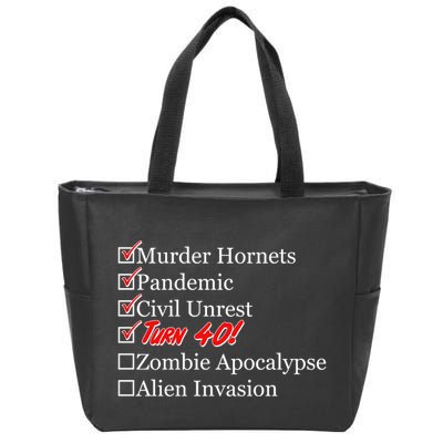 Funny Birthday in Quarantine Checklist 40th Birthday Zip Tote Bag