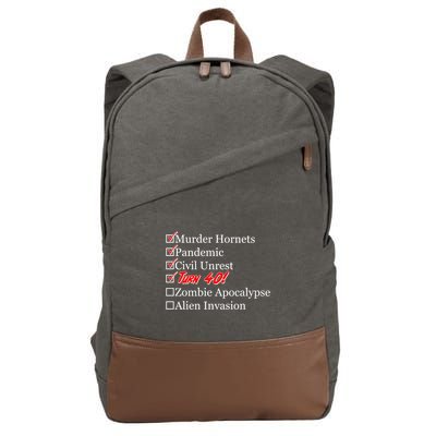 Funny Birthday in Quarantine Checklist 40th Birthday Cotton Canvas Backpack