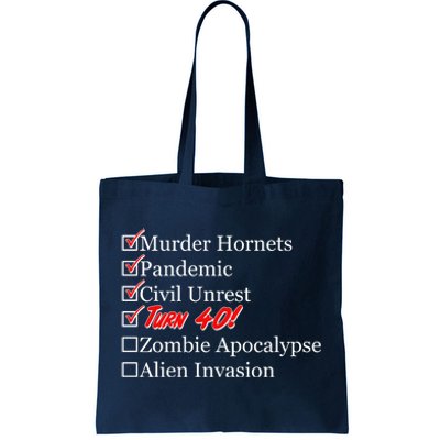 Funny Birthday in Quarantine Checklist 40th Birthday Tote Bag