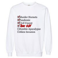 Funny Birthday in Quarantine Checklist 40th Birthday Garment-Dyed Sweatshirt