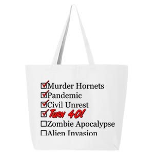 Funny Birthday in Quarantine Checklist 40th Birthday 25L Jumbo Tote