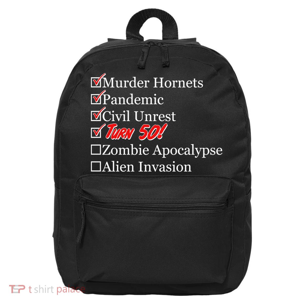 Funny Birthday In Quarantine Checklist 50th Birthday 16 in Basic Backpack