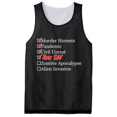 Funny Birthday In Quarantine Checklist 50th Birthday Mesh Reversible Basketball Jersey Tank