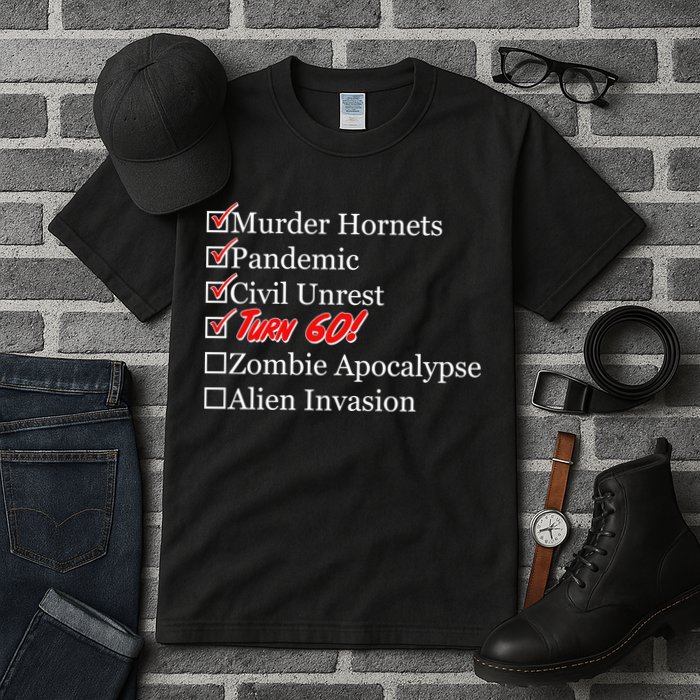 Funny Birthday In Quarantine Checklist 60th Birthday Tall T-Shirt