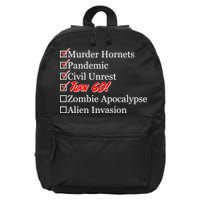 Funny Birthday In Quarantine Checklist 60th Birthday 16 in Basic Backpack
