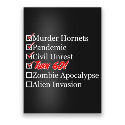 Funny Birthday In Quarantine Checklist 60th Birthday Poster