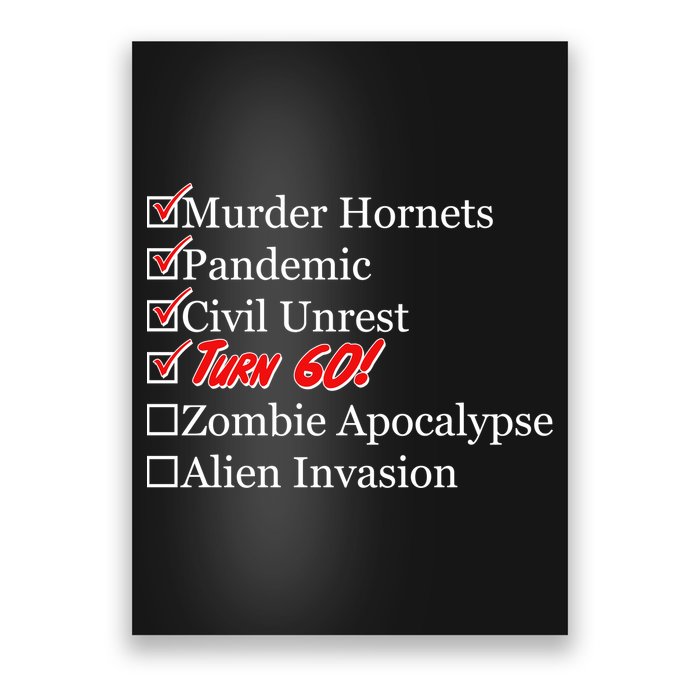 Funny Birthday In Quarantine Checklist 60th Birthday Poster
