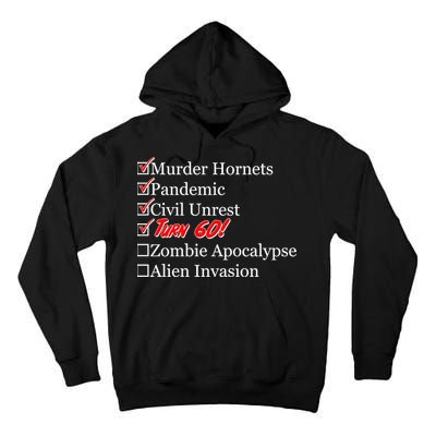Funny Birthday In Quarantine Checklist 60th Birthday Tall Hoodie