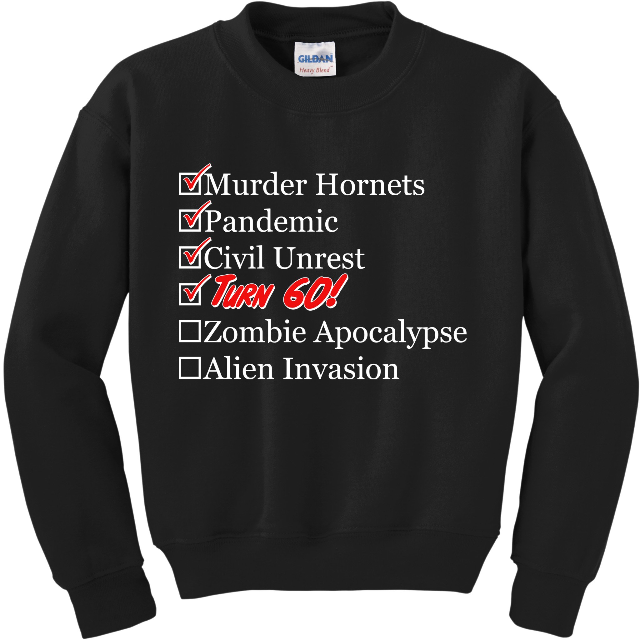 Funny Birthday In Quarantine Checklist 60th Birthday Kids Sweatshirt