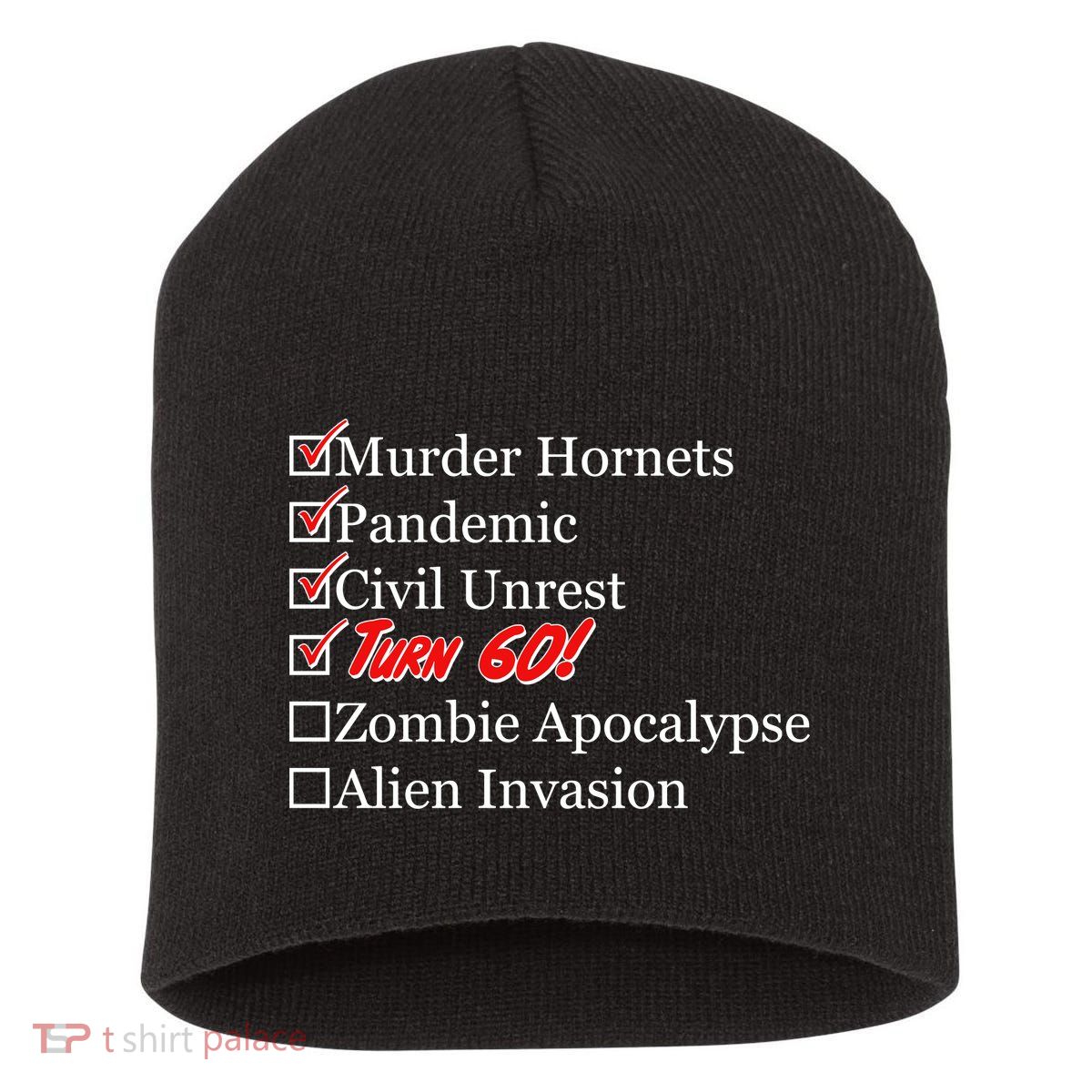 Funny Birthday In Quarantine Checklist 60th Birthday Short Acrylic Beanie