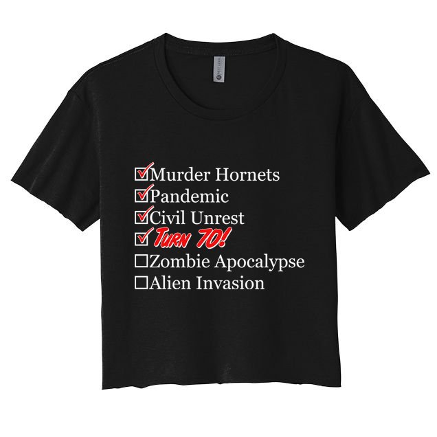 Funny Birthday In Quarantine Checklist 70th Birthday Crop Top