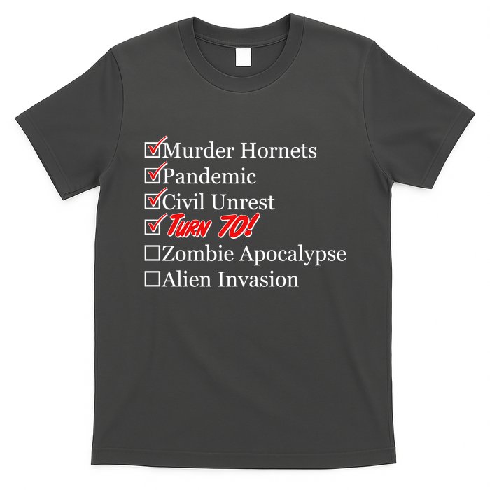 Funny Birthday In Quarantine Checklist 70th Birthday T-Shirt