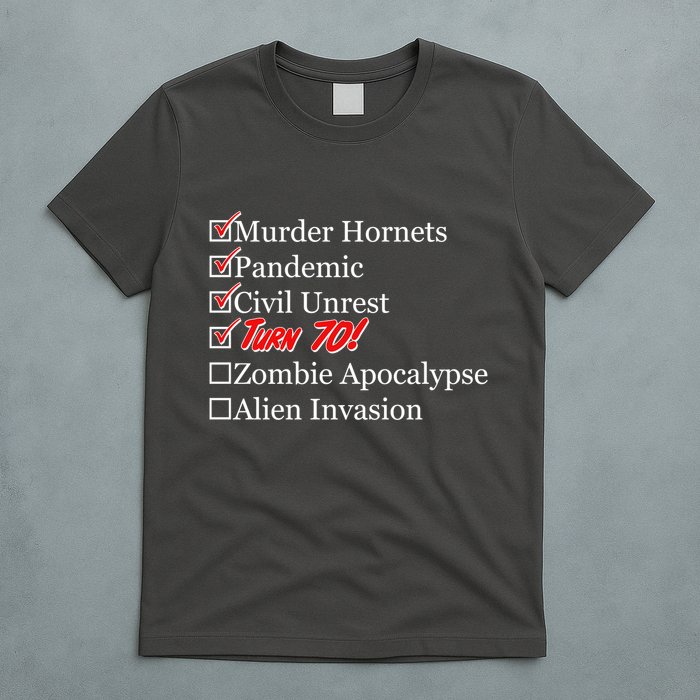 Funny Birthday In Quarantine Checklist 70th Birthday T-Shirt