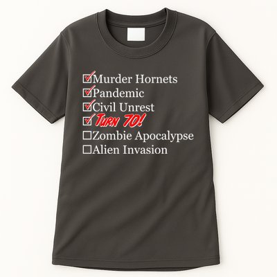Funny Birthday In Quarantine Checklist 70th Birthday Tall T-Shirt